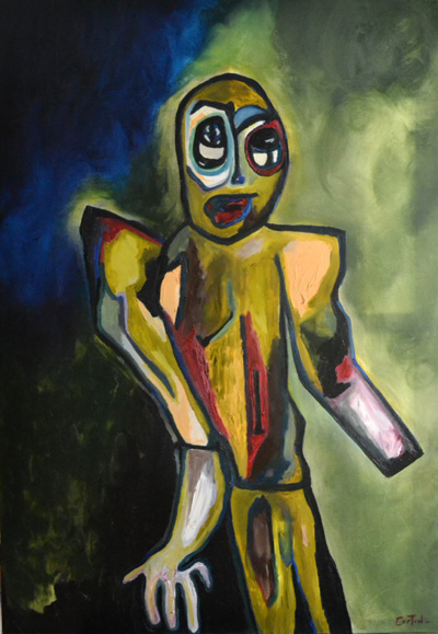 Manchot, huile sur toile, 70X100 cm, 2014